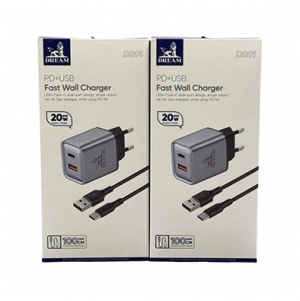 شاحن تايب سي DREAM DR01 20W PD+USB ( ضمان 6 شهور )