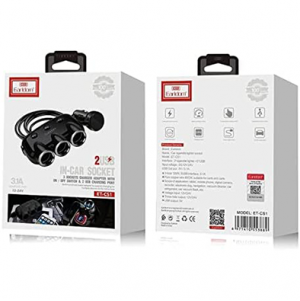 مشترك ولاعة السيارة 3 عين IN CAR SOCKET 2USB EARLDOM ET-CS1