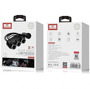 مشترك ولاعة السيارة 3 عين IN CAR SOCKET 2USB EARLDOM ET-CS1