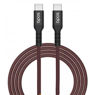 كابل تايب سي soda TYPE-C TO TYPE-C 5V/3A PD SCA450 ( ضمان 6 شهر )