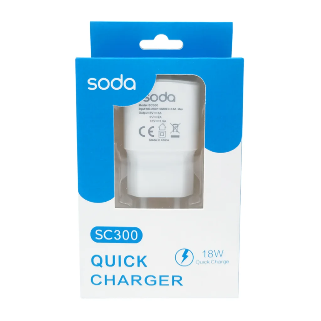 شاحن Soda SC300 18W ( ضمان 6 شهور )