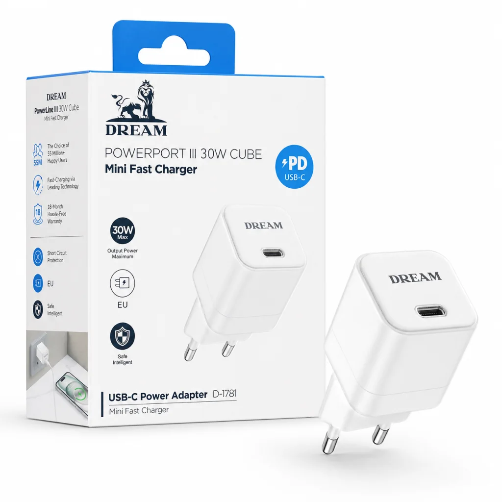 رأس شاحن Dream 30W PD USB-C ( ضمان 6 شهور )