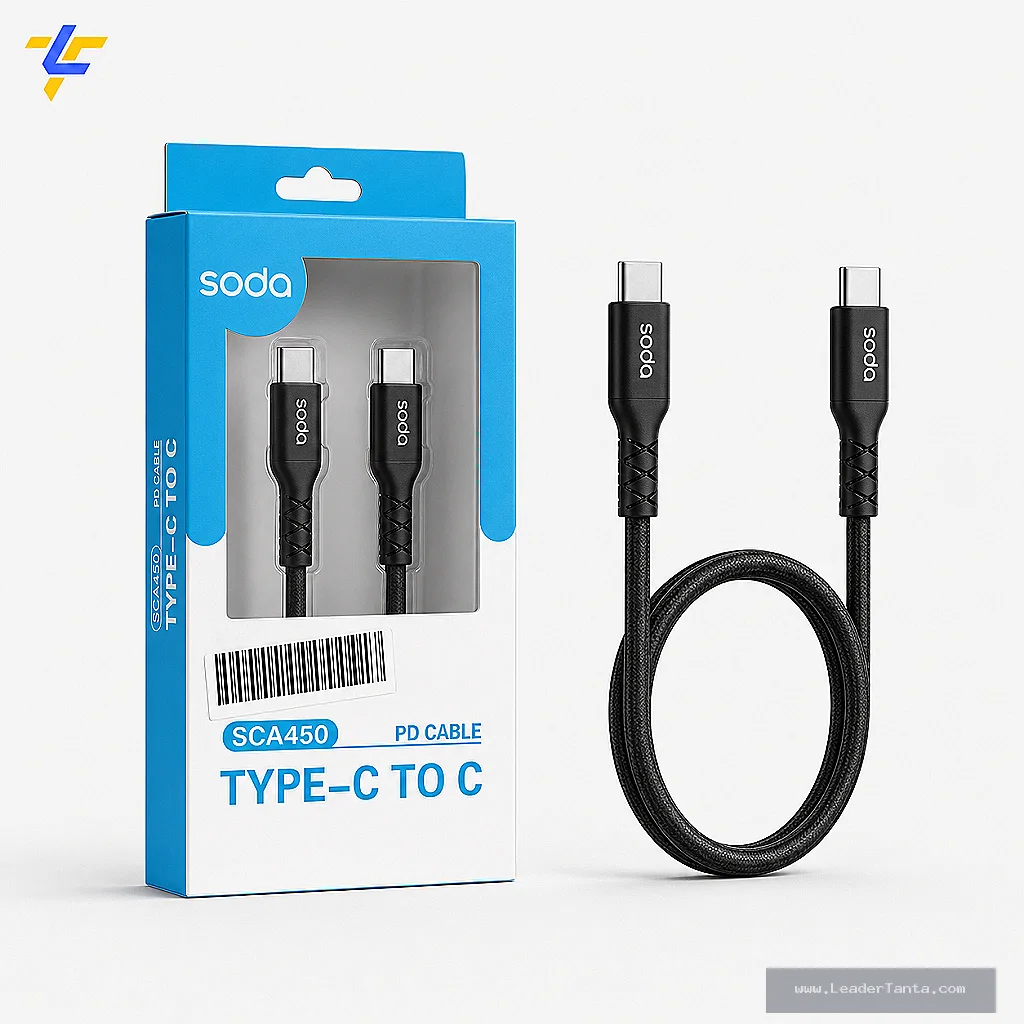 كابل صودا SCA450 تايب سي إلى تايب سي PD 5V/3A ( ضمان 6 شهر )