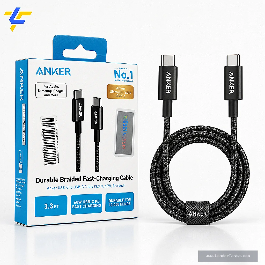 كابل أنكر A8752H11 تايب سي إلى تايب سي 60W طول 1 متر ( ضمان 12 شهر )