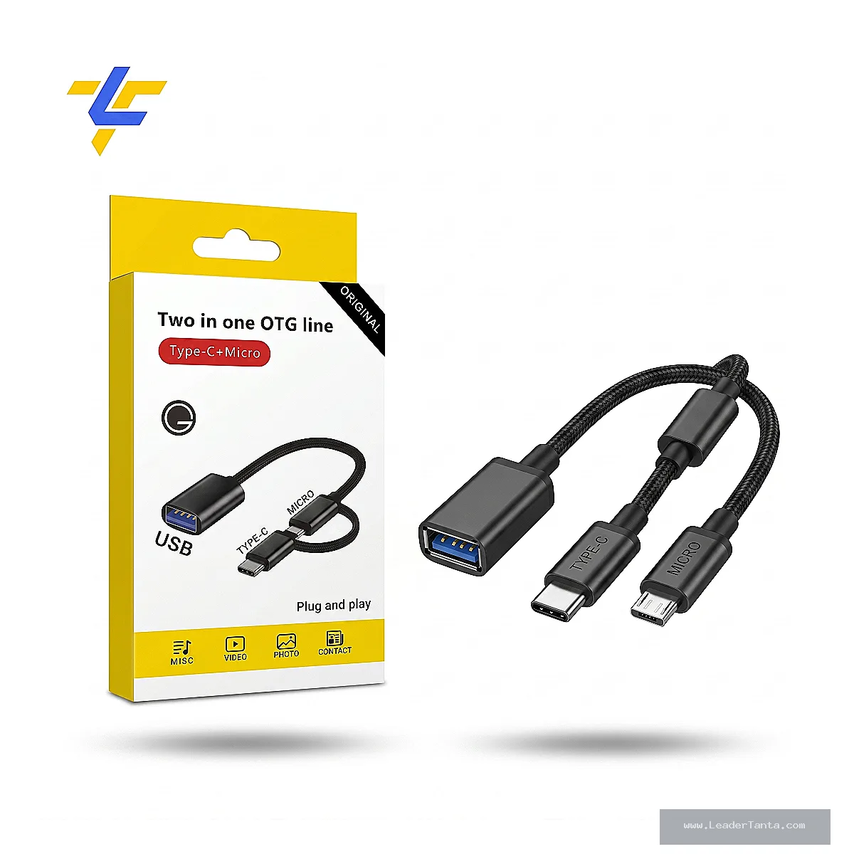 محول OTG Micro USB + Type-C متعدد الاستخدامات لنقل البيانات - الصورة الرئيسية