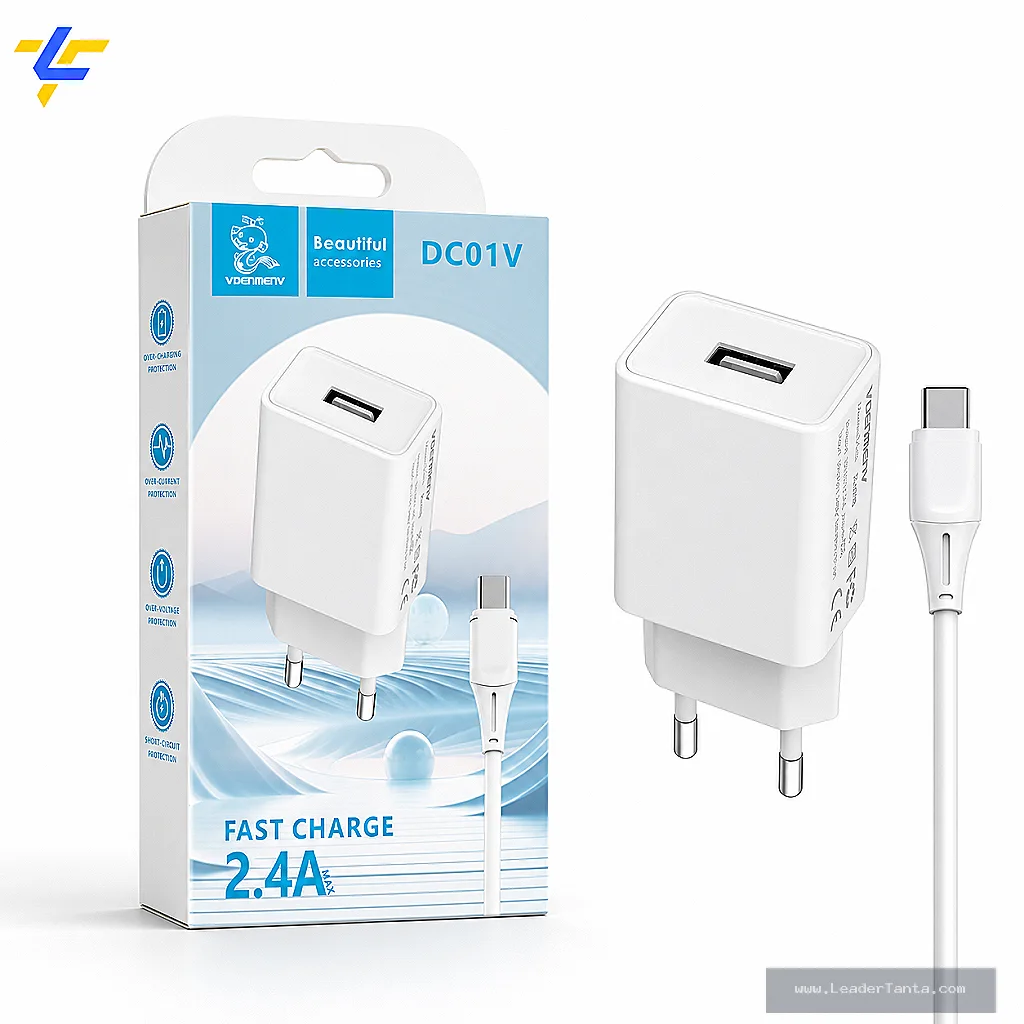شاحن VDENMENV DC01V مايكرو USB 2.4A مع كابل