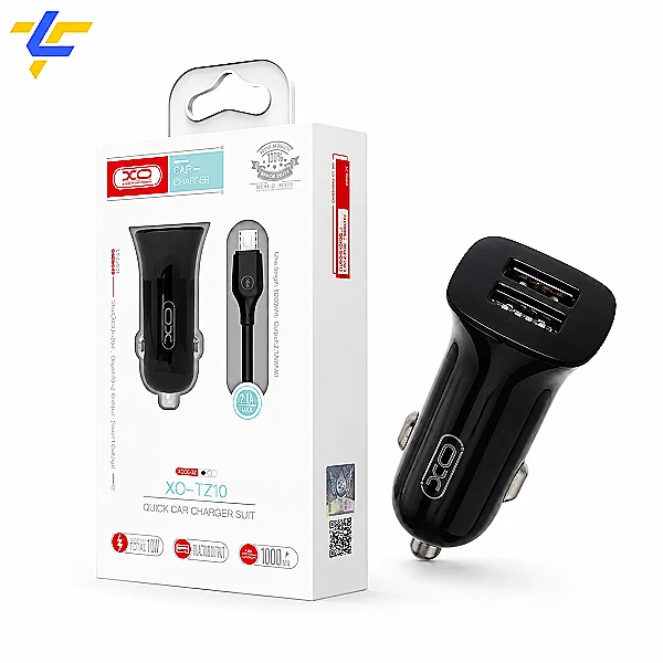 شاحن سيارة XO TZ10 مايكرو 12W بمنفذين USB