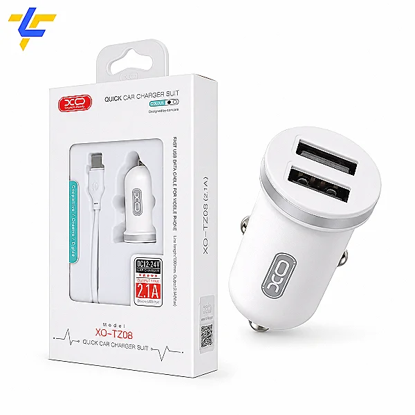 شاحن سيارة XO TZ08 ايفون Lightning 2.1A بمنفذين USB