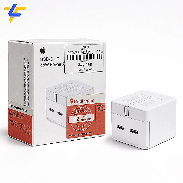 شاحن ايفون Apple 35W USB-C + C ثنائي المنفذ MHJE3TU/A ( ضمان 6 شهور )