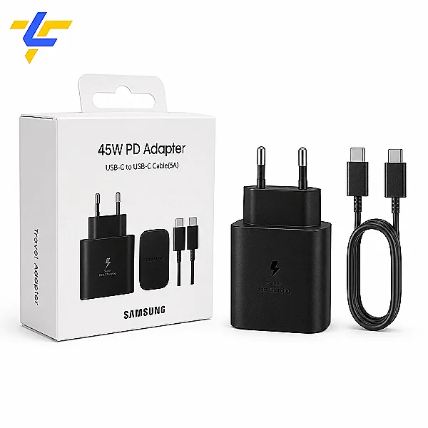 شاحن Samsung 45W PD تايب سي مع كابل Type-C to Type-C 5A