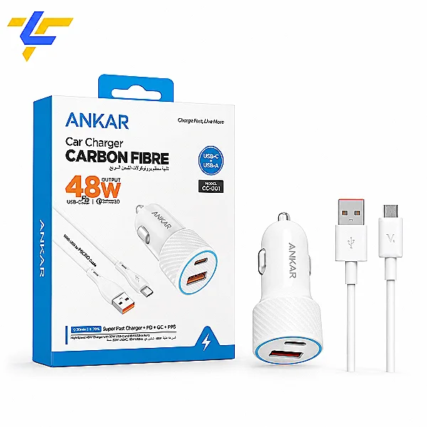 شاحن سيارة ANKAR CC-001 تايب سي 48W مع كابل Type-C